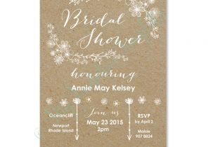 Free Bridal Shower Invitation Templates Diy Bridal Shower Invitation Whimsical Rustic Bridal