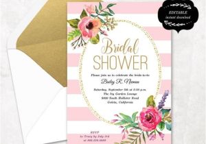Free Bridal Shower Invitation Templates Downloads Blush Pink Floral Bridal Shower Invitation Template