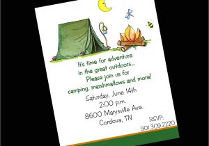 Free Camping Birthday Party Invitation Templates 10 Camping Camp Tent Birthday Party Invitations or by