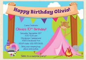 Free Camping Birthday Party Invitation Templates Free Printable Camping Birthday Invitation Template Cori