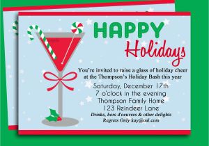 Free Christmas Cocktail Party Invitation Templates Christmas Cocktail Party Invitation Printable Holiday
