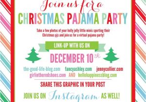 Free Christmas Pajama Party Invitations Christmas Pajama Party Link Up Fancy ashley