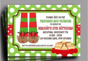 Free Christmas Pajama Party Invitations Christmas Pajamas and Pancakes Invitation Printable or