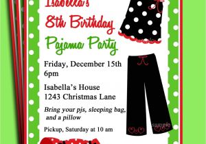 Free Christmas Pajama Party Invitations Pajama Party Printable Invitation Christmas Birthday