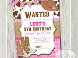 Free Cowgirl Birthday Invitation Templates Pink Cowgirl Party Invitation Birthday or Baby Shower