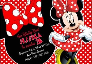 Free Customizable Minnie Mouse Birthday Invitations Minnie Mouse Birthday Party Invitations Personalized