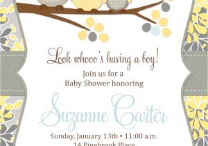 Free Downloadable Baby Shower Invites Owl Baby Boy Shower Invitation Printable Baby Shower