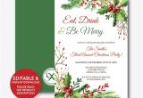 Free Editable Christmas Party Invitations Instant Download Editable Eat Drink and Be Merry