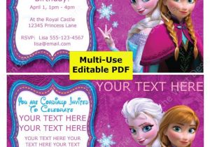 Free Editable Printable Frozen Birthday Invitations Sale Frozen Party Invitation Editable Pdf Disney Princess