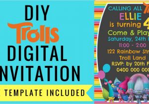 Free Electronic Party Invitations Free Trolls Digital Invitation How to Make with