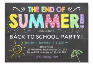 Free End Of Year Party Invitation Template Back to School End Of Summer Party Invitation Zazzle Com