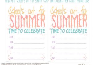 Free End Of Year Party Invitation Template Bnute Productions Free Printable School 39 S Out for Summer
