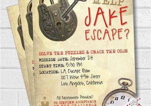 Free Escape Room Birthday Party Invitations Escape Room Party Invitation Escape Room Party Escape Party