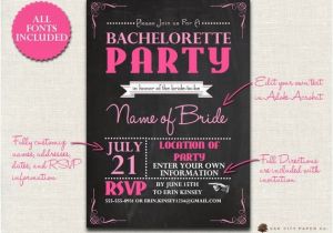 Free Evite Bachelorette Party Invitations Items Similar to Bachelorette Invitation Chalkboard