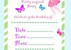 Free Fairy themed Birthday Invitations Fairy Invitation Fairy Party Diy Birthday Invitations