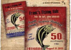 Free Fish themed Birthday Party Invitations Fishing Birthday Party Invitation Invite 30th 40th 50th