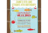 Free Fish themed Birthday Party Invitations Fishing Printable Birthday Party Invitation Dimple