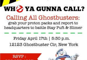 Free Ghostbusters Birthday Invitations Ghostbusters Birthday Party Elevate Everyday