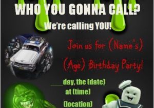 Free Ghostbusters Birthday Invitations Ghostbusters Birthday Party Invitation for Any Age Custom