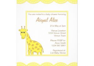 Free Giraffe Baby Shower Invitations Templates Baby Shower Template with Cartoon Giraffe Custom Invite