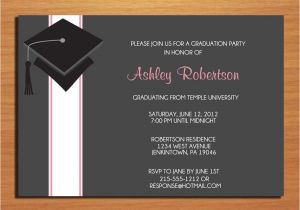 Free Graduation Postcard Invitations Cap and Ribbon Graduation Party Invitation Cards Printable Diy