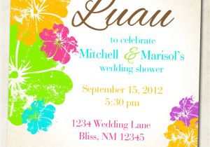 Free Hawaiian themed Bridal Shower Invitations Luau Hawaiian themed Invitation