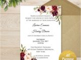 Free Instant Download Bridal Shower Invitations All Purpose Burgundy Floral Template Printable Bridal