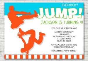 Free Jump Party Invitations Everybody Jump Birthday Invitation Printable or Printed W
