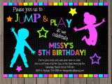 Free Jump Party Invitations Jump Invitation Neon Bounce House Invitation Trampoline