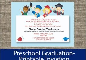 Free Kindergarten Graduation Invitations Preschool Graduation Invitation Diy Printable