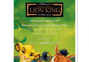 Free Lion King Birthday Invitation Template 8 Lion King Personalized Birthday Party Invitations Ebay