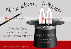 Free Magic Birthday Party Invitation Template Birthday Invitations Magic with Hat & Bunny $15 00 Via