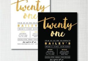 Free Male 21st Birthday Invitations Modern Gold Foil 21st Birthday Printable Digital