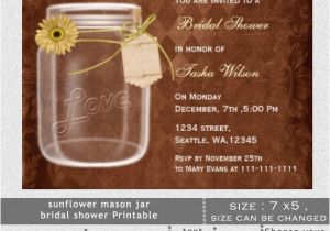 Free Mason Jar Bridal Shower Invitation Templates Printable Bridal Shower Invitation Template