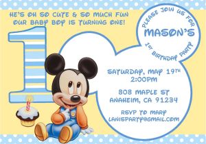 Free Mickey Mouse Baby Shower Invitation Templates Baby Mickey Mouse Matches Mickey S 1st Party Supplies