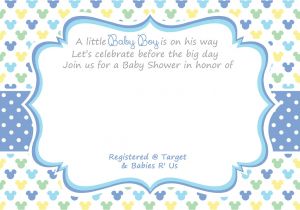 Free Mickey Mouse Baby Shower Invitation Templates Free Printable Mickey Mouse Baby Shower Invitation