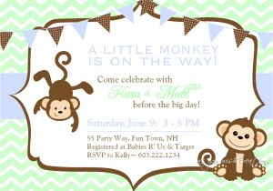 Free Monkey Baby Shower Invitation Templates Baby Shower Invitations Free Printable Baby Shower Monkey