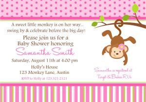Free Monkey Baby Shower Invitation Templates Monkey Baby Shower Invitation Ideas