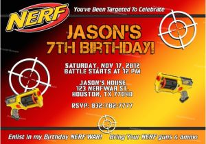 Free Nerf Birthday Invitation Template Items Similar to Personalized Nerf Boy Birthday Party