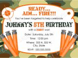 Free Nerf Birthday Invitation Template Nerf Party Invitations Nerf Party Invitations for Simple