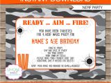 Free Nerf Birthday Party Invitation Template Nerf Party Invitations Nerf Invitations Birthday Party