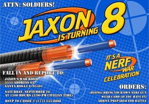 Free Nerf Gun Party Invitations Printable Nerf Birthday Party Invitations