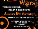 Free Nerf Gun Party Invitations Printable Nerf Dart Digital Birthday Invitation by Stonelovedesigns