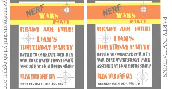 Free Nerf Gun Party Invitations Printable Nerf Party Invitations Template Budget Template Free