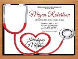 Free Nursing School Graduation Invitation Templates Stethoscope Nursing Medical Degree Graduation Party