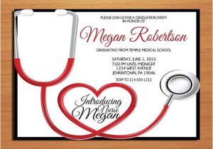 Free Nursing School Graduation Invitation Templates Stethoscope Nursing Medical Degree Graduation Party