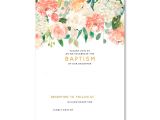 Free Online Baptism Invitations Templates Free Floral Baptism Invitation Template