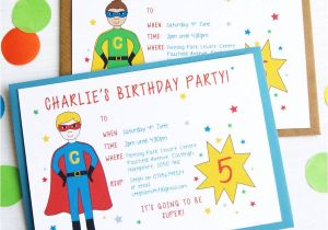 Free Personalised Birthday Invitations Superhero Personalised Birthday Party Invitations by