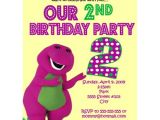 Free Personalized Barney Birthday Invitations Number Barney Birthday Invitations Personalized Invites