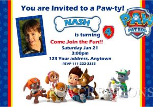 Free Personalized Paw Patrol Birthday Invitations Paw Patrol Birthday Party Invitations Personalized Custom
